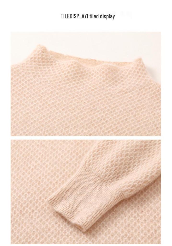 Women's Cashmere High-Neck Sweater: Warm, Comfortable, Loose Fit Knitwear for Autumn and Winter