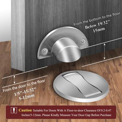 Delmesiz Çarpışma Önleyici Görünmez Güçlü Manyetik Çinko Alaşımlı Kapı Durdurucu Kapı Tutucuları Zemine Monteli Çivisiz Kapı Durdurucu