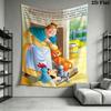 The Ugly Duckling Fairy Tale Tapestry, Cartoon Story Book Print Wall Hanging Tapestry Kids Bedroom Decor