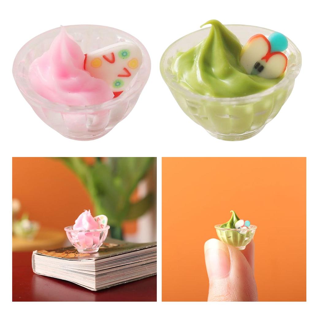 1:12 Miniature Ice Cream Cup Dollhouse Mini Simulation Milkshake Cup Decoration