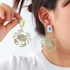 Geometric Light Luxury Diamond Design Crab Earrings Wommen Fashionable Exaggerated Marine Summer Style Jewelry Accessories