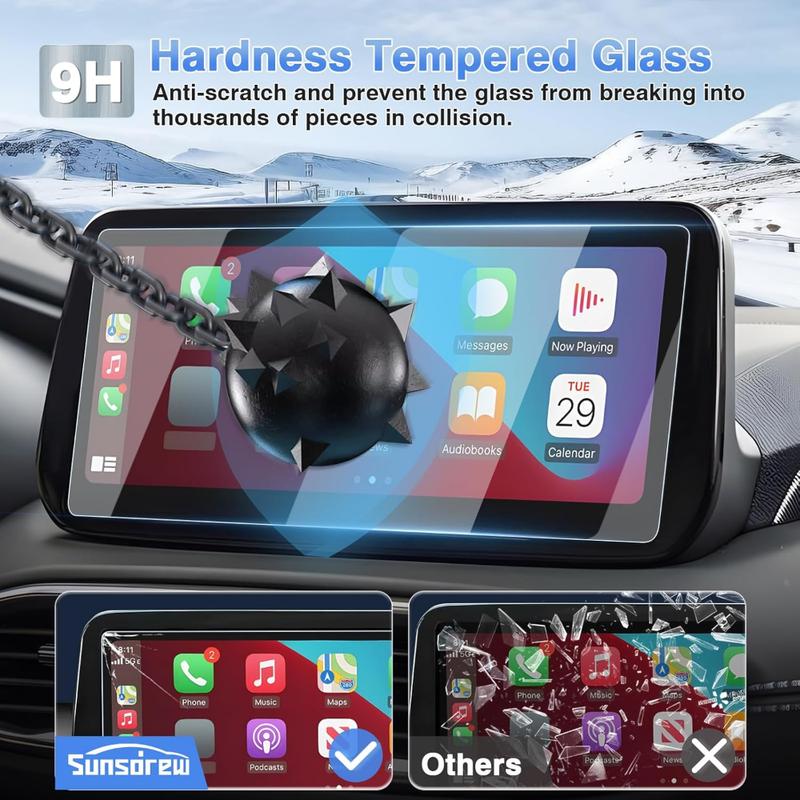 Car Navigation Screen Protector For Hyundai Santa Fe - Tempered Glass 9H Hardness Scratch Resistant Protective Film