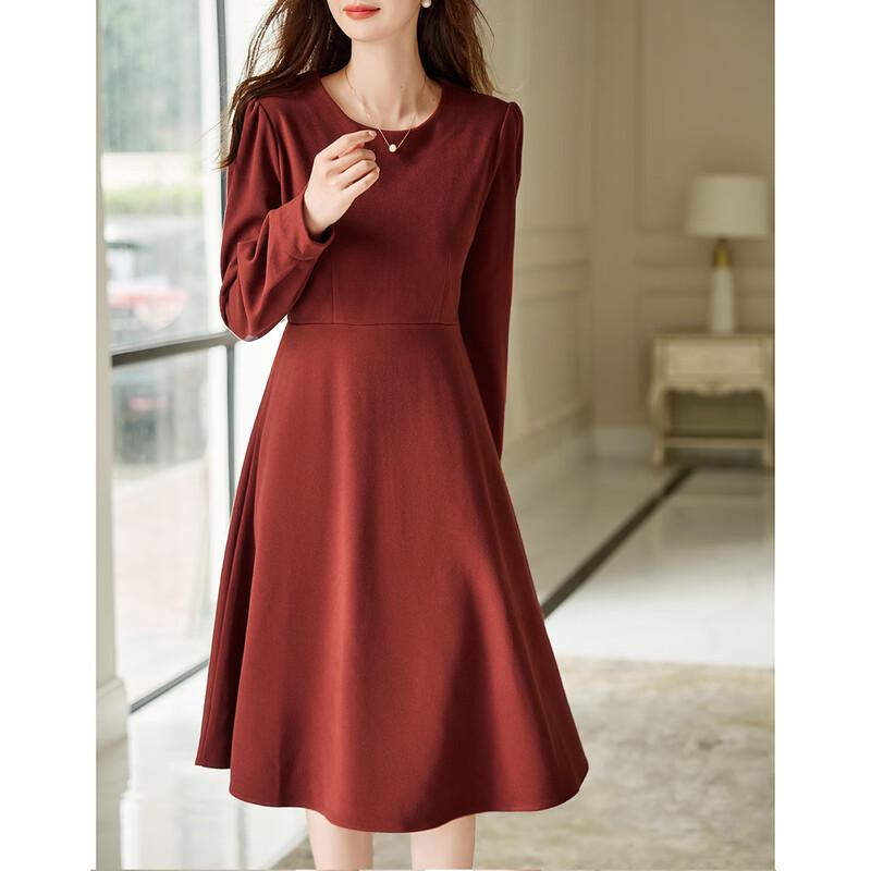 Demana Elegant Collection Round Neck A-Line Knit Midi Dress