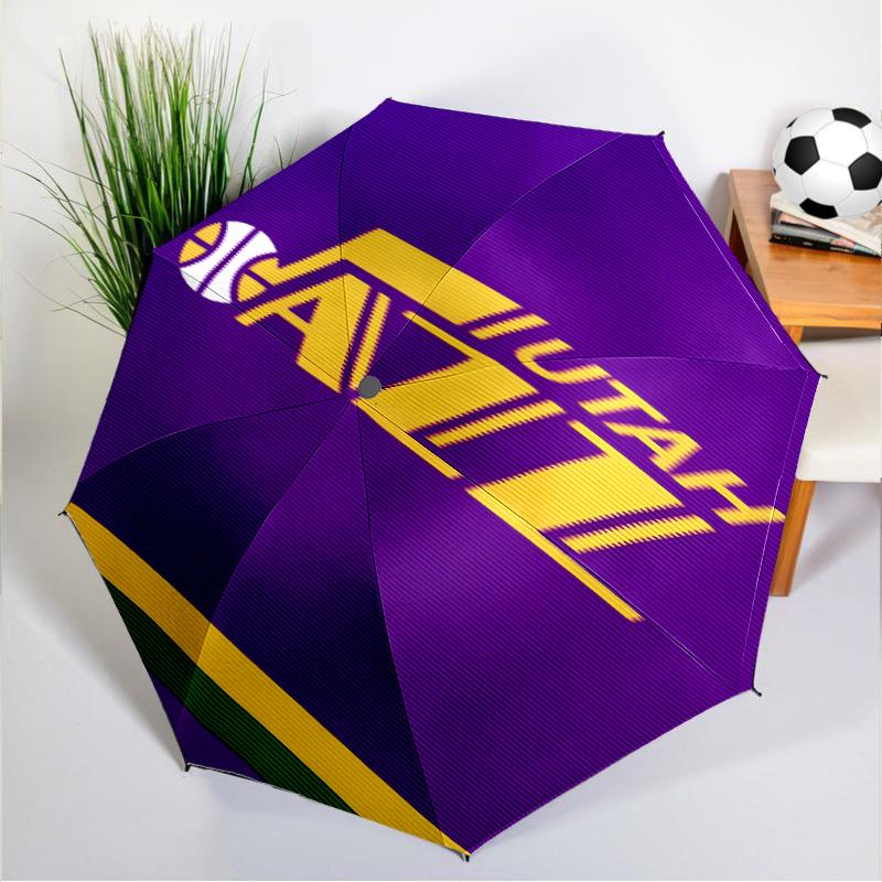 Jazz Basketball Team Umbrella 8-Frame for Travel, Camping, Casual Lightweight Portable Umbrella, Essential for Every Family Holidays Gift