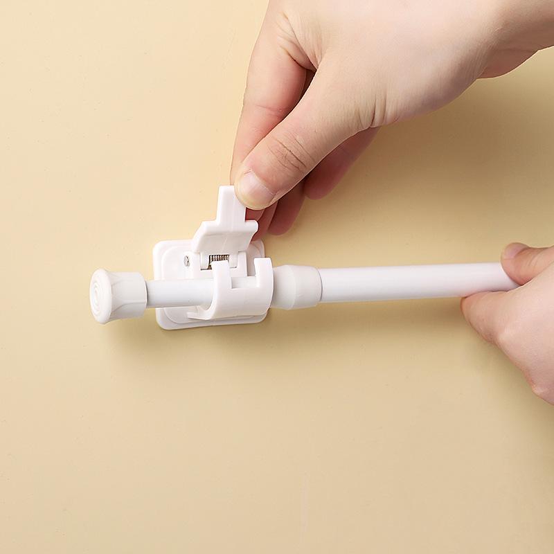 Telescopic No-Punch Hanging Clothes and Shower Curtain Rod