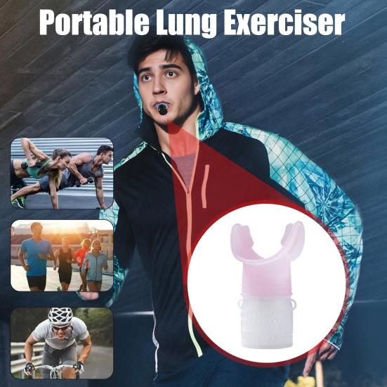 Tragbarer Atemtrainer, einstellbarer Widerstand, für Männer und Frauen, Trainingsgerät für die Mundmuskulatur, Lungenkapazität, Trainingsgerät für die Bauchatmung