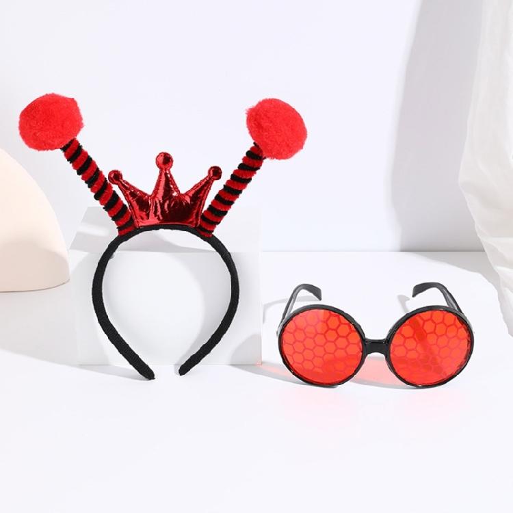 Zestaw Kostiumu Pszczoły Miodnej dla Dzieci Dorosłych Opaska na Głowę z Antenkami Okulary z Antenkami Halloweenowe Akcesoria Imprezowe Cosplay