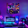 Racing Uv Blacklight Fluoresce Tapestry Room Decoration Neon-Lit Anime Car Aesthetic Wall Hanging Party Decor Backdrops Cloth