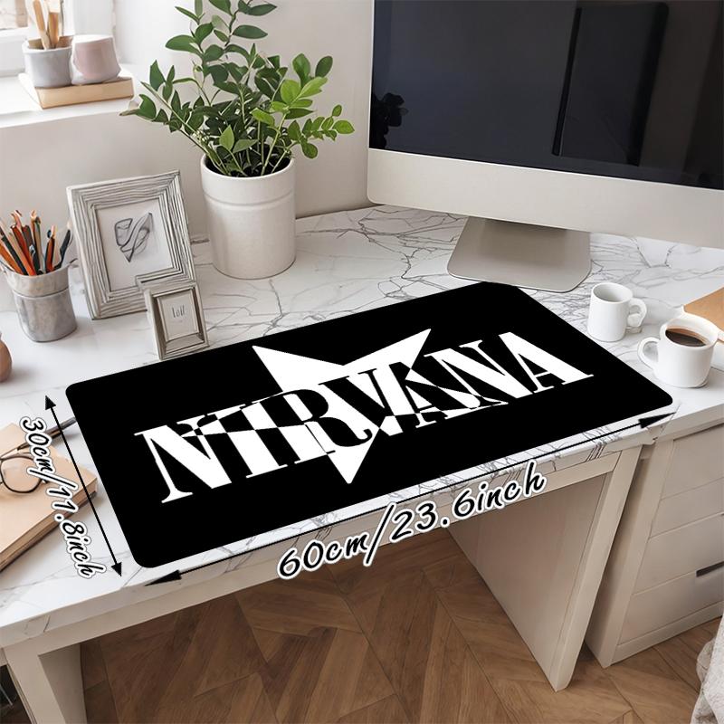 1Pc Nirvana Music Legend Gaming Mouse Pad Keyboard Desk Mat Non-slip Rubber Lock Edge Waterproof Computer Mousepad for Office Home Decor Y1357
