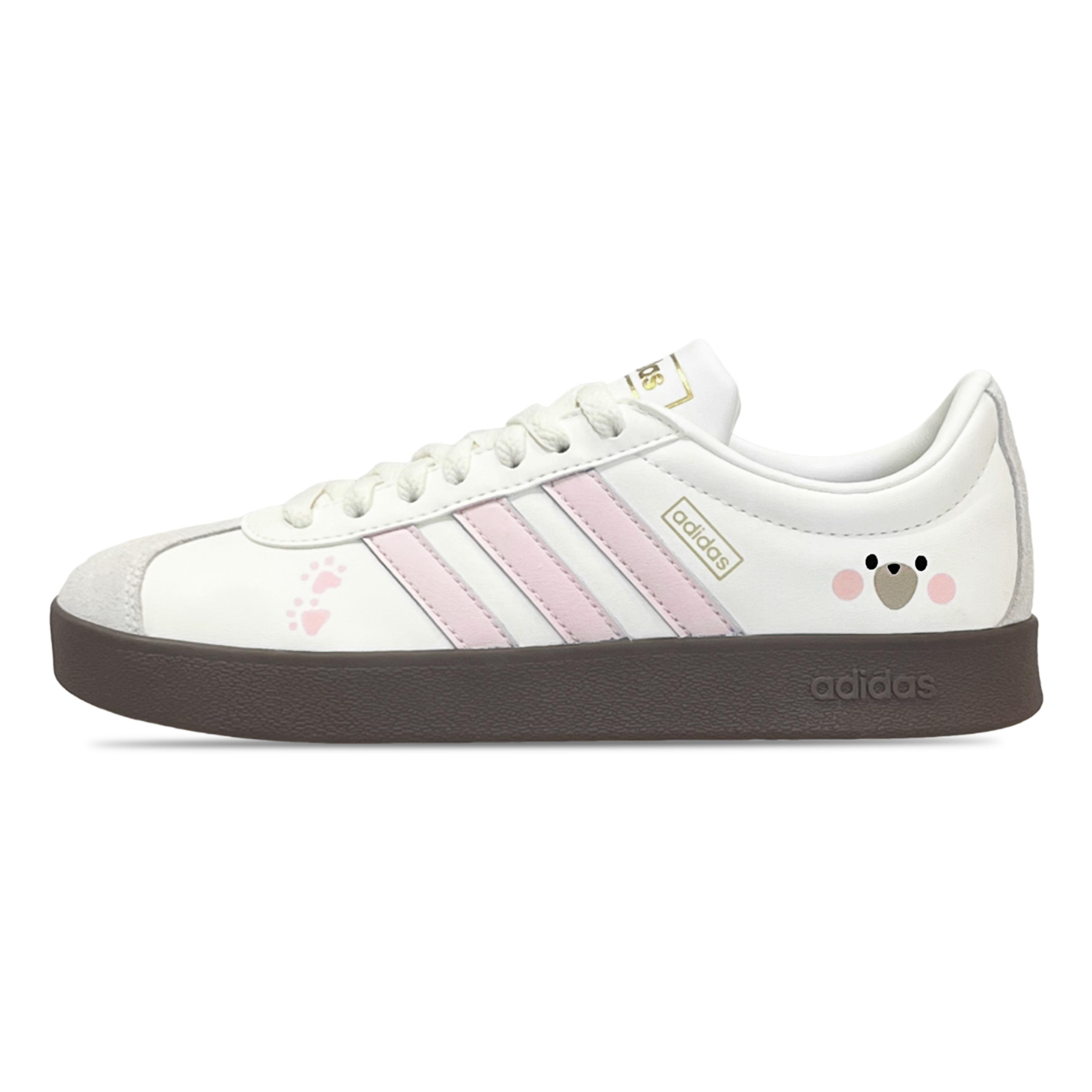 

Adidas VL COURT 2.0 Lotso Jr. Abrasion Resistant Low top Skateboard Shoes Unisex White Pink JH5061(Team286-) 37⅓