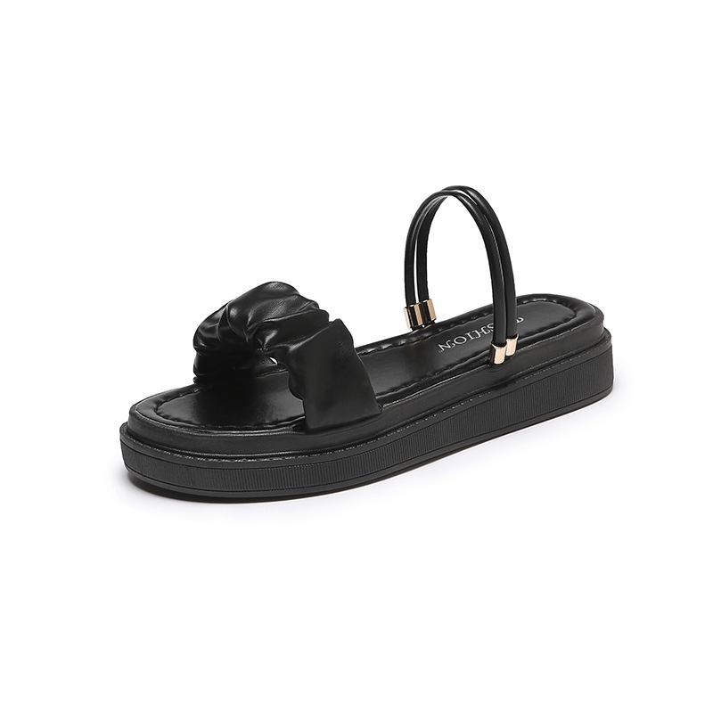 Sandals Female Summer Flat Bottom 2025 New Versatile Internet Celebrity Fairy Style with Skirt Two Wear Roman Thick-soled Cool Slippers