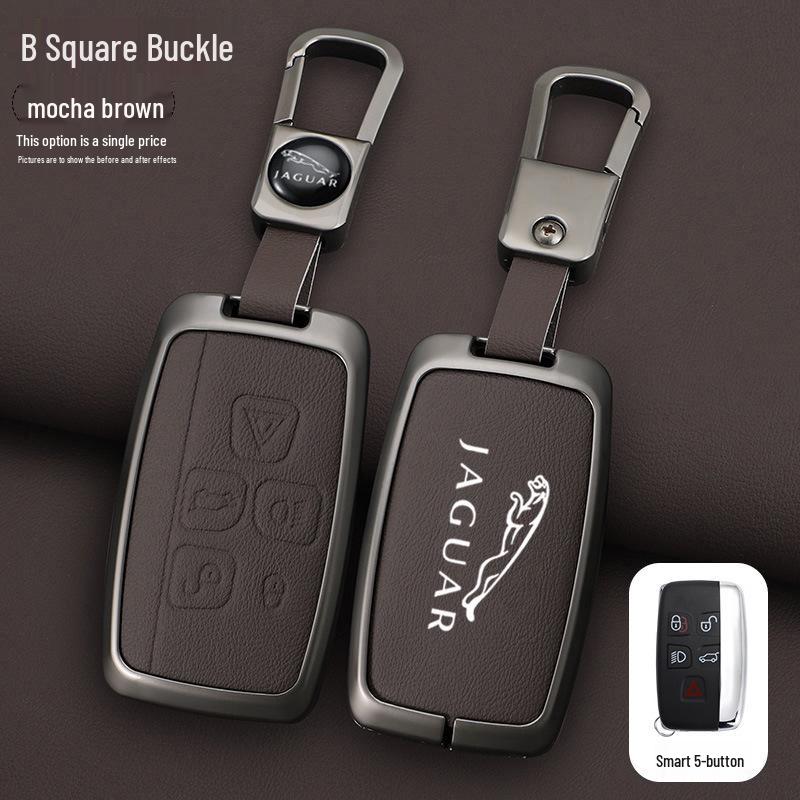 Jaguar XJ/XEL/XFL/FTYPE/EPACE Men's Leather Key Case with Metal Buckle