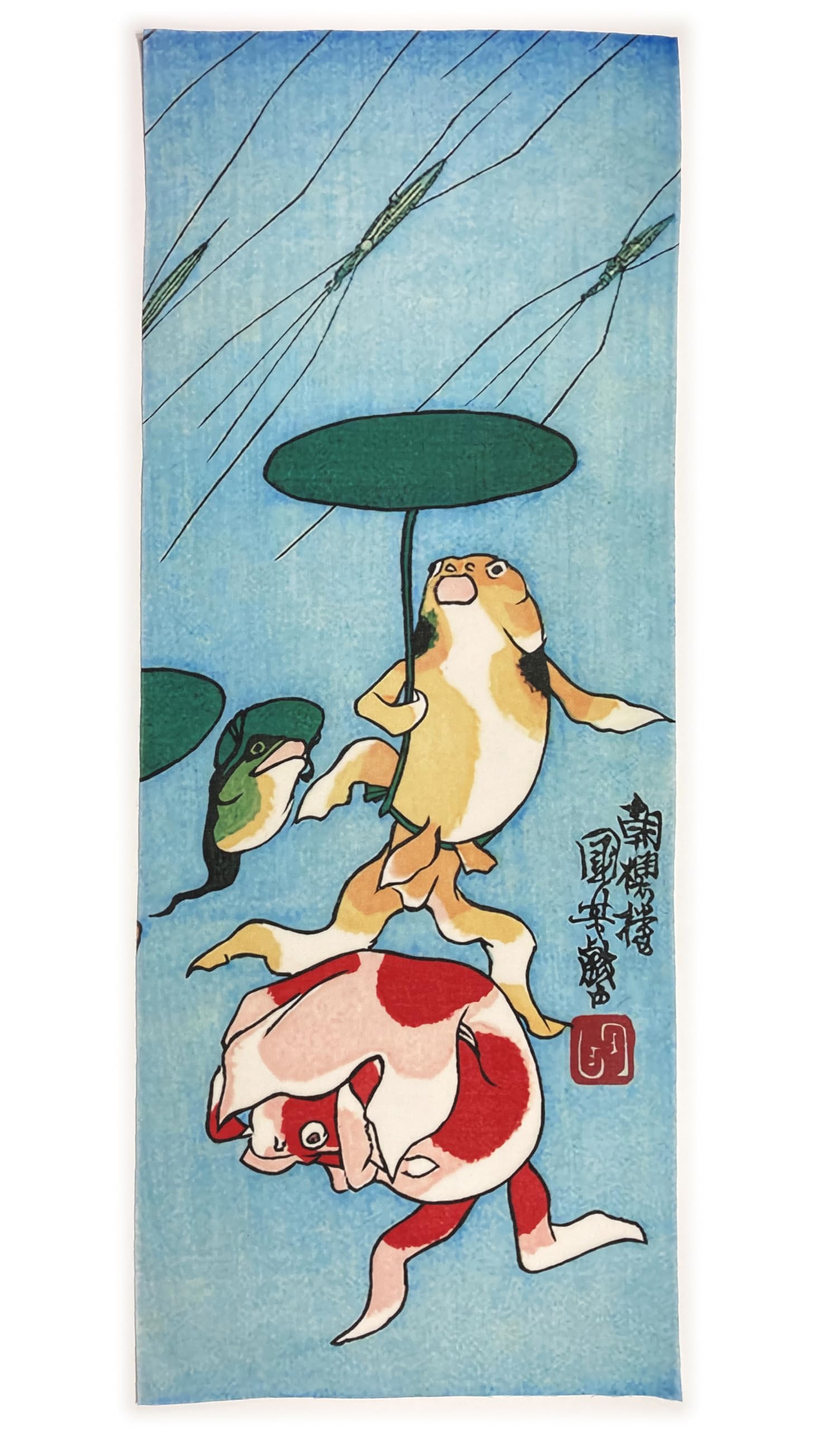 

hand towel Utagawa Kuniyoshi Goldfish Collection Part 2 Rain Ukiyo-e