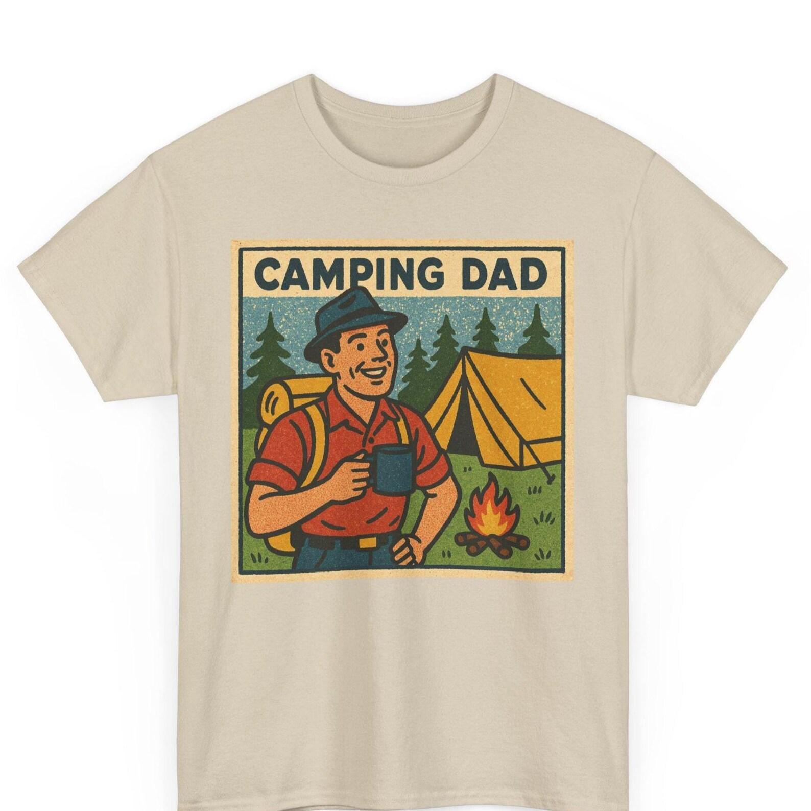 Camping Dad Comic T-Shirt: Retro Outdoor Humor Graphic Tee 3XL
