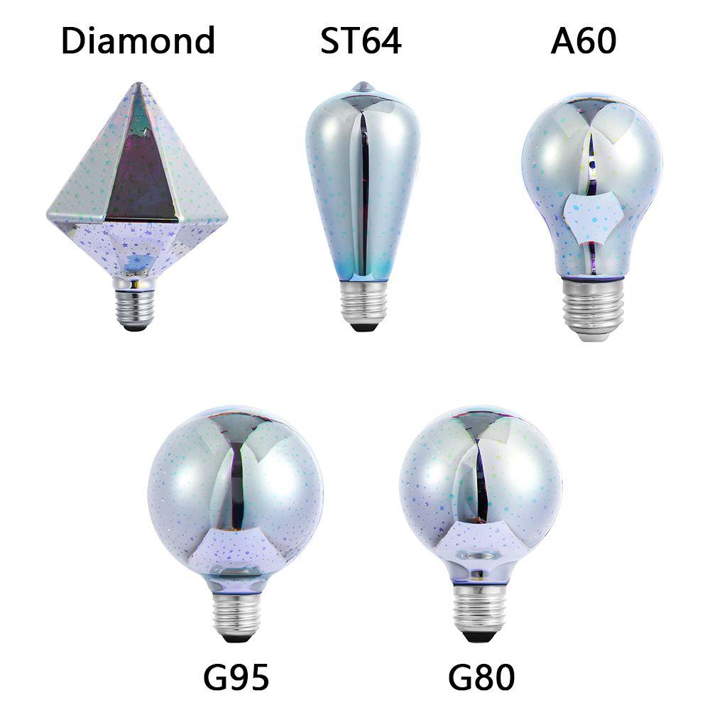 3W Ball light E27 holder Screw connector Glass Edison  3D  Bulb Party Lamp