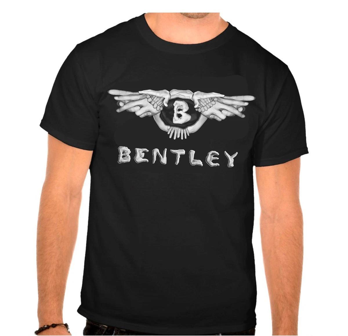 Bentley Logo Car Logo Finger Picture Black 100% Cotton T-shirt Mens Tees Top -856 -Kids- L