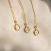 Stainless Steels Drip Letter Oval Necklaces for Women Alphabet A-E Initials Pendant Necklace Aesthetic Jewelry