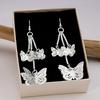 Peacock Tassel Earrings with Hollow Leaf Design in Retro Ethnic Style Imitation Silver for Women