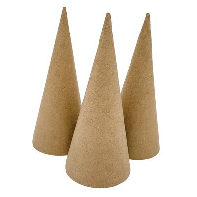 3 Stück Pappmaché-Kegel Vielseitige Bastelarbeiten für Kinder und Erwachsene DIY Weihnachtsbaumschmuck Offene Unterseite für Bastelarbeiten zum Bemalen