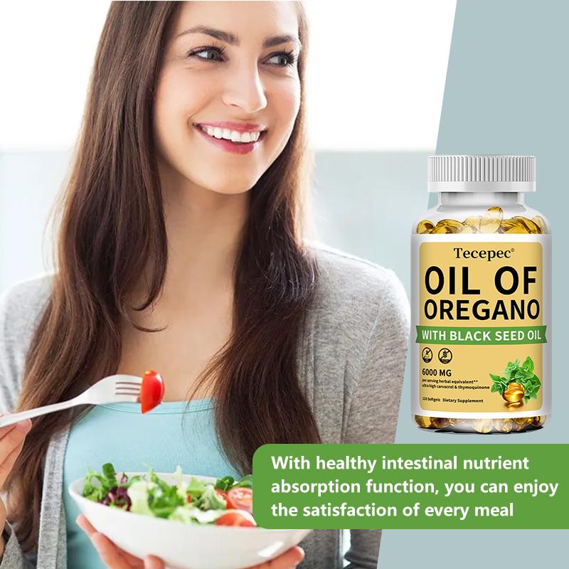 Oil of Oregano with Black Seed Oil Formula - High Potency Carvacrol & Thymoquinone Supplement for Immune & Antioxidant Support