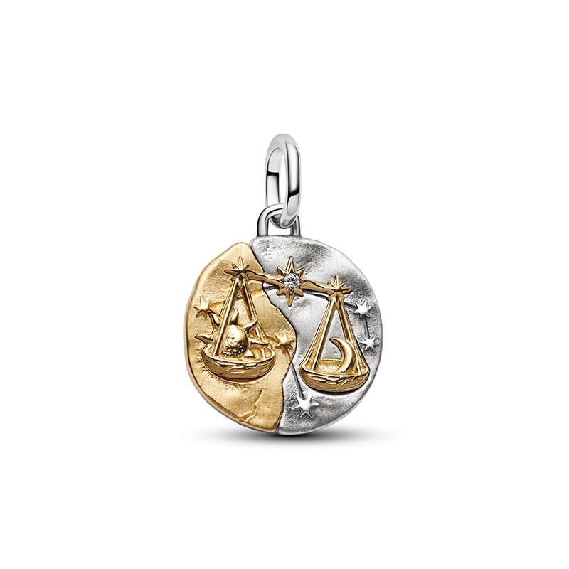 New 925 Silver Summer Coin Twelve Constellation Carving Hang Tag Charm Beads Suitable for Bracelets, Necklaces, Fashion Jewelry