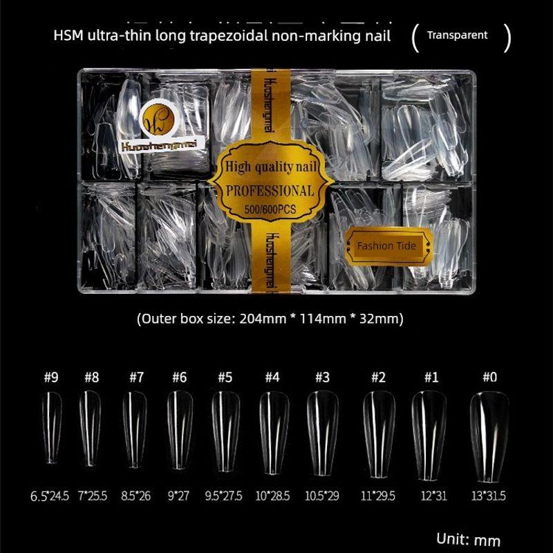 

Single No. Nail Tip for Nail Beauty Salon Traceless Sheer Trapezoidal Frosted Sharp No. 0-9 Optional Supplement Ultra-Thin Fake Nails Hsm Transparent Trapezoid Size 0-9 500 Pieces
