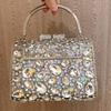 Large Blue Stone Evening Bag Rhinestone Clutch Purse Women Luxury Wedding Purse Bridal Party Formal Crystal Handbags Diamond