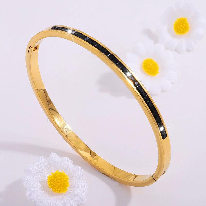 Starry Sky Silver Titanium Steel Bracelet for Women - High-End, Versatile, Full Diamond, Non-Fading Fashion Accessory