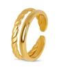 Glänzende Kristall High-End Anlaufgeschützte Mode Geometrische Offene Vergoldete Edelstahlringe für Damen Ehering Schmuck Geschenke