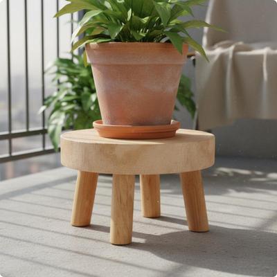Houten Plantenstandaard stevig Hout Bloempot Stabiele Poten Houder voor Balkon,