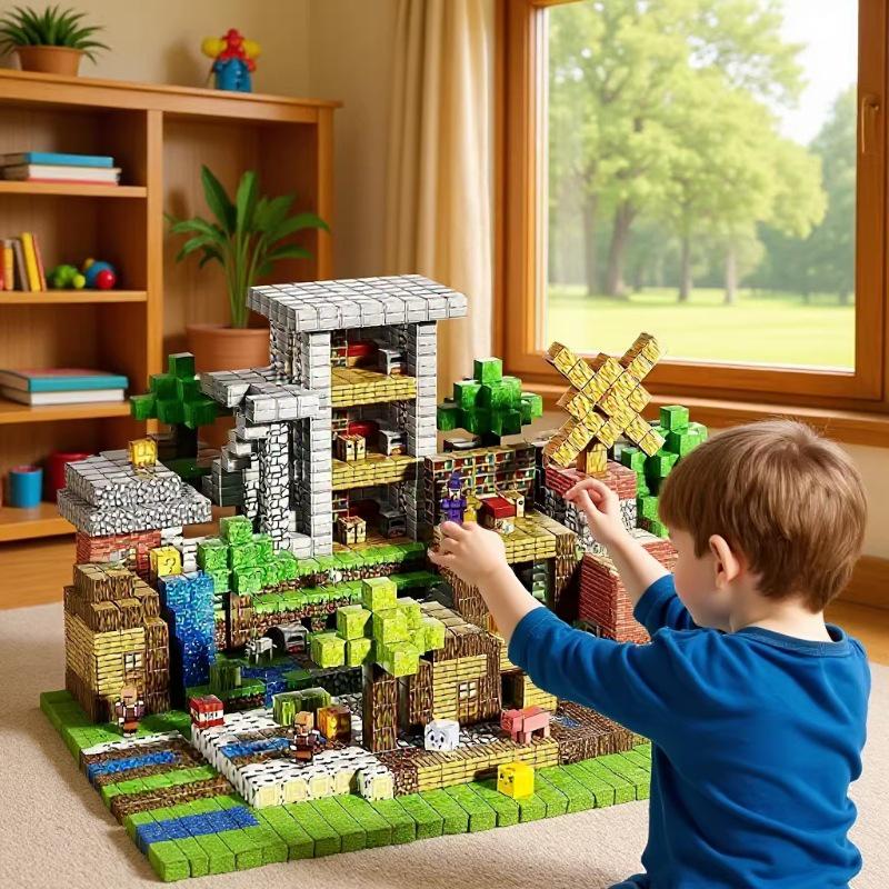 Minecraft Magnetic Cube Building Blocks - Suction Magnets for Kids, Perfect Christmas Gift
