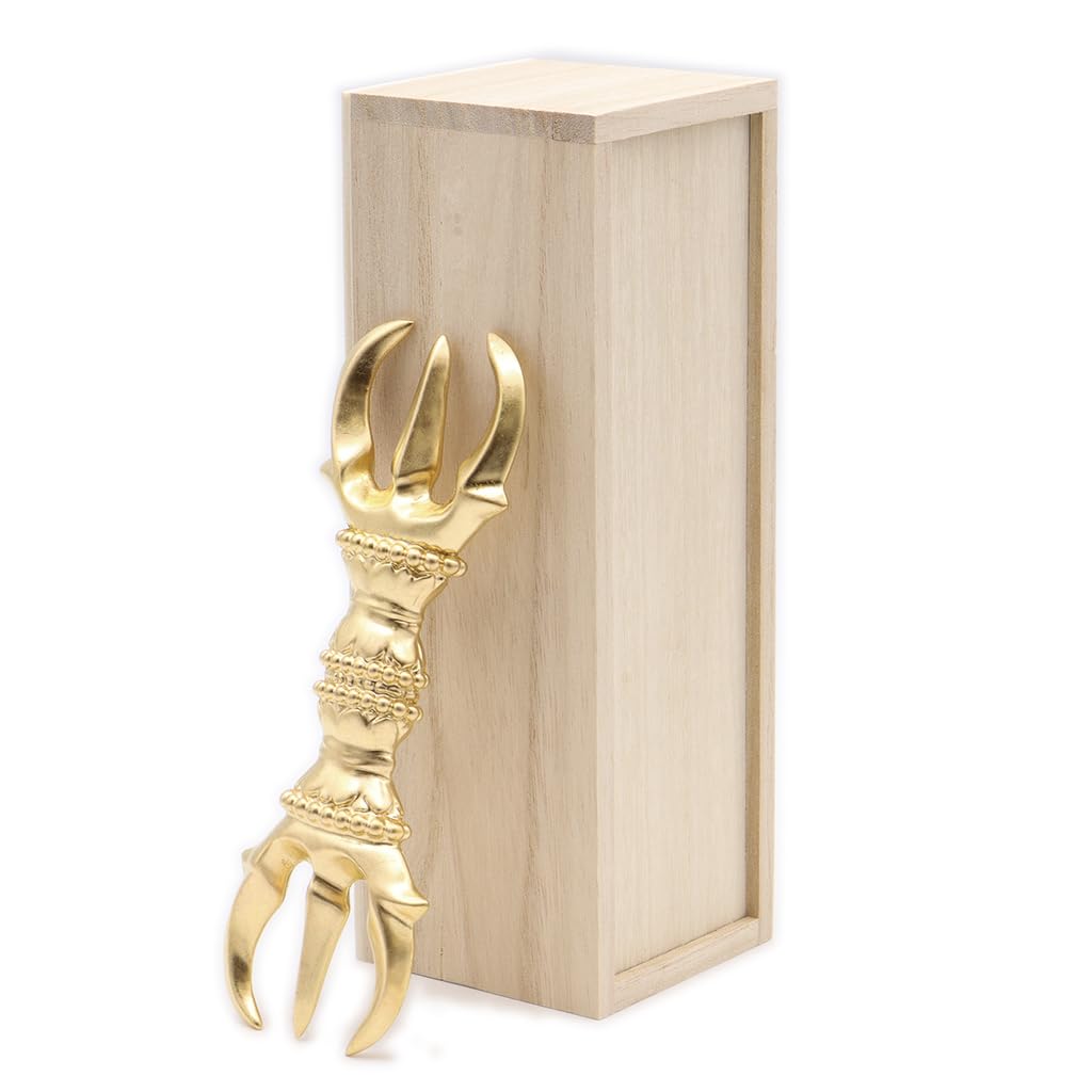 Kurita's Special Buddhist Statue [Hokki] Sanko Vajra, 15cm, Carved from Cypress Wood with Gold Leaf Finish, Includes Paulownia Wood Box, Product