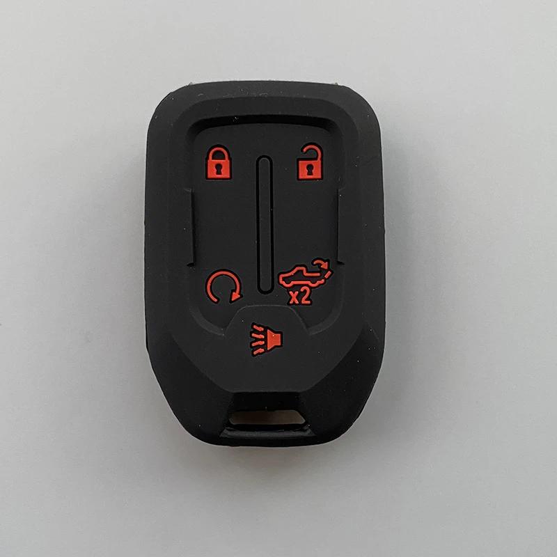 Silicone Car Key Cover Case Fob For Chevrolet Suburban Silverado GMC Terrain Yukon Tahoe Sierra Smart Auto Accessories Key Ring