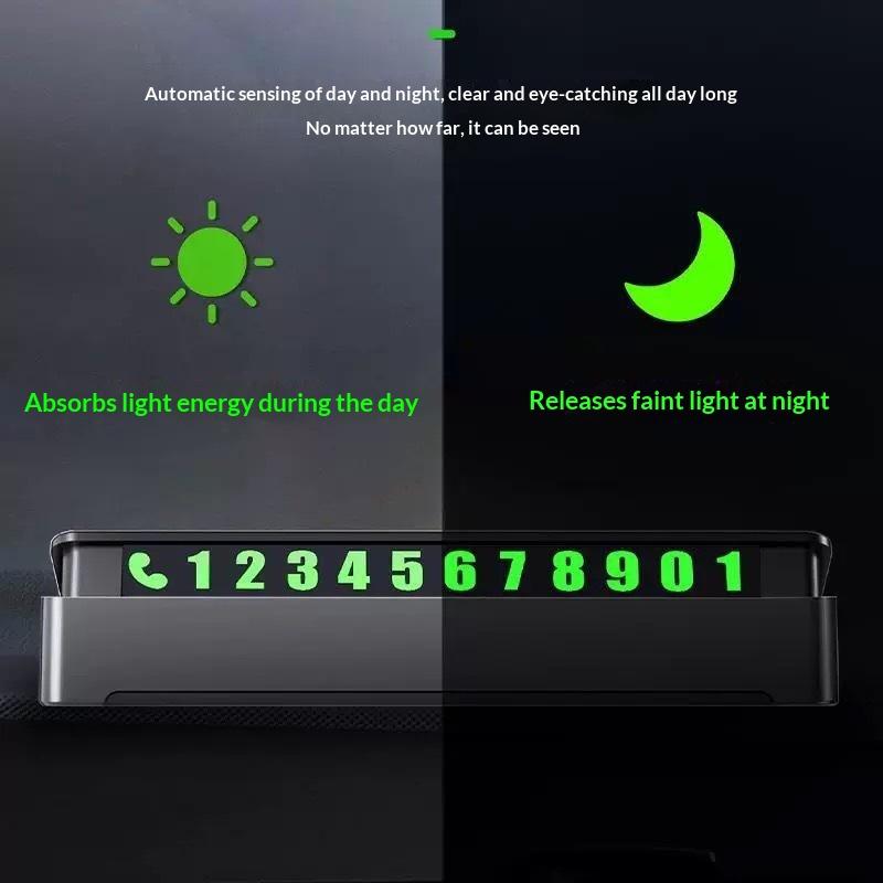Temporary Parking Car Number Plate Luminous Clear Display Phone Contact Card Universal Auto Accessory for Drivers
