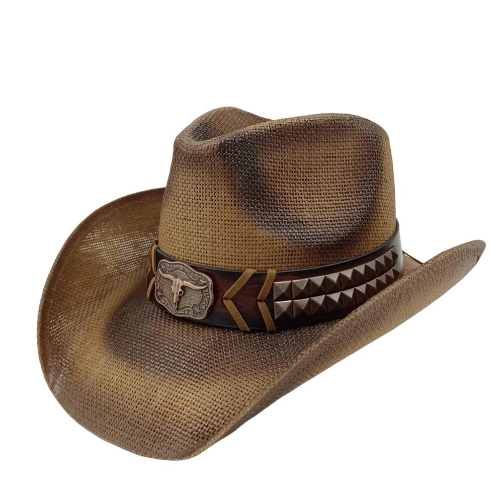 Western Cowboy Hat Straw Hat Men and Women Beach Sun Hat Retro Gentleman Ladies Cowboy Jazz Outdoor Travel Summer New Cowboy Hat