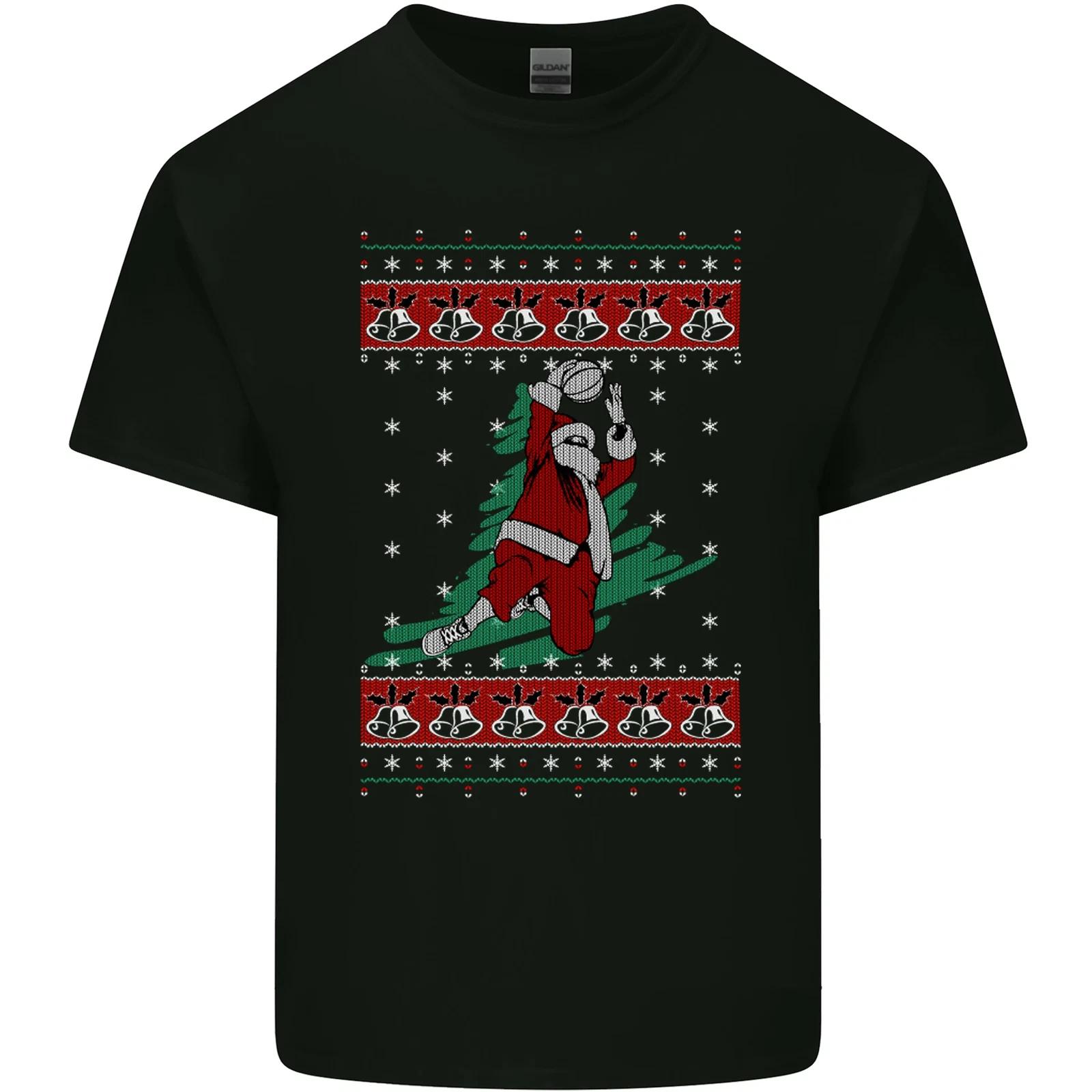 Basketball Santa Player Christmas Funny Kids T-Shirt Childrens S