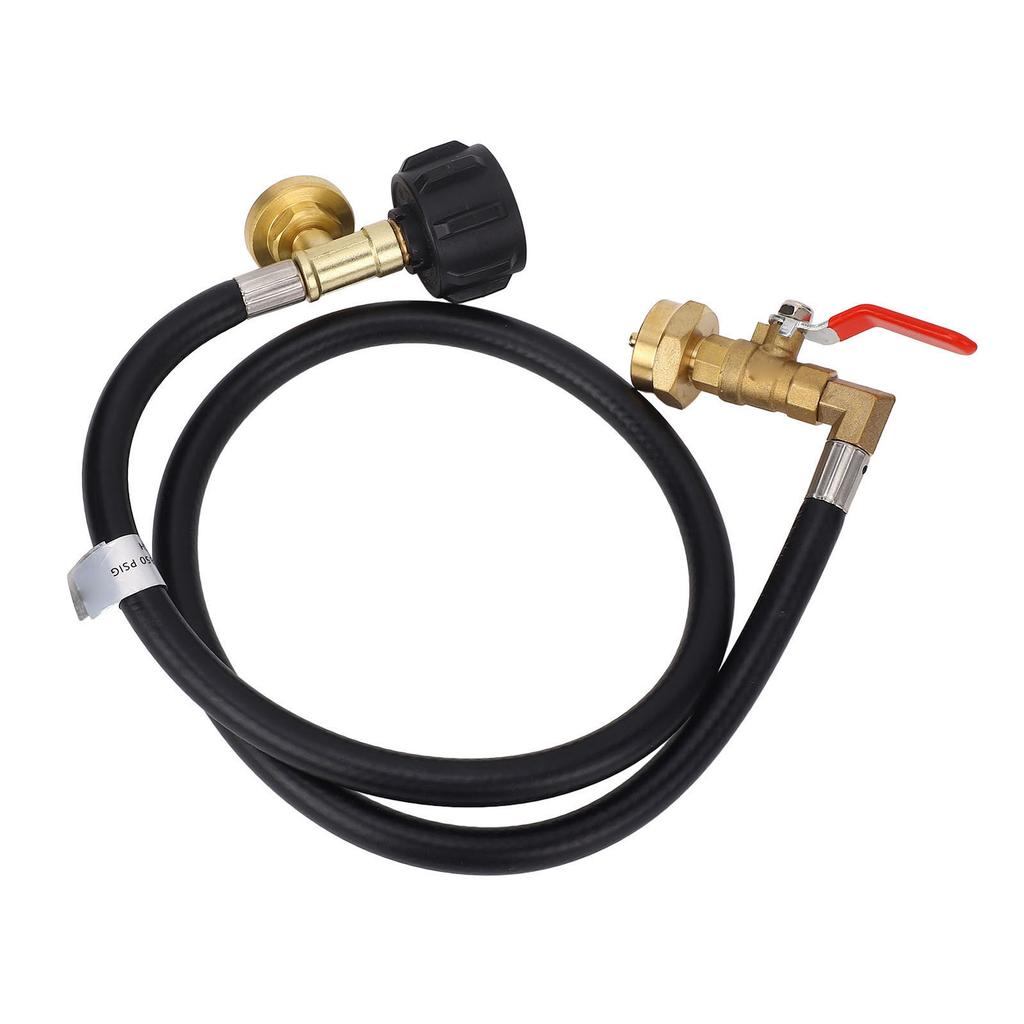 3FT Gas Refill Adapter Hose with Gauge and Valve 350PSI High Pressure QCC1 Connector 1lb To 20lb