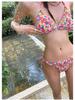 High-Waisted Triangle Bikini Set - Women's Two-Piece Beach/Vacation Style
