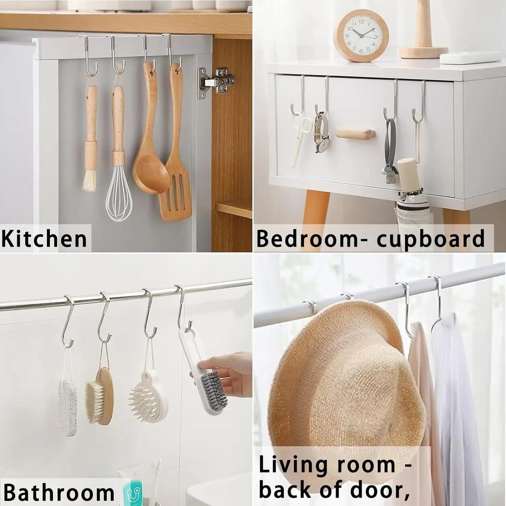 Edelstahl Über Tür Doppelhaken für Handtuch Mehrzweck Schrank Hängeaufhänger für Badezimmer Küchenschrank Kleiderschrank