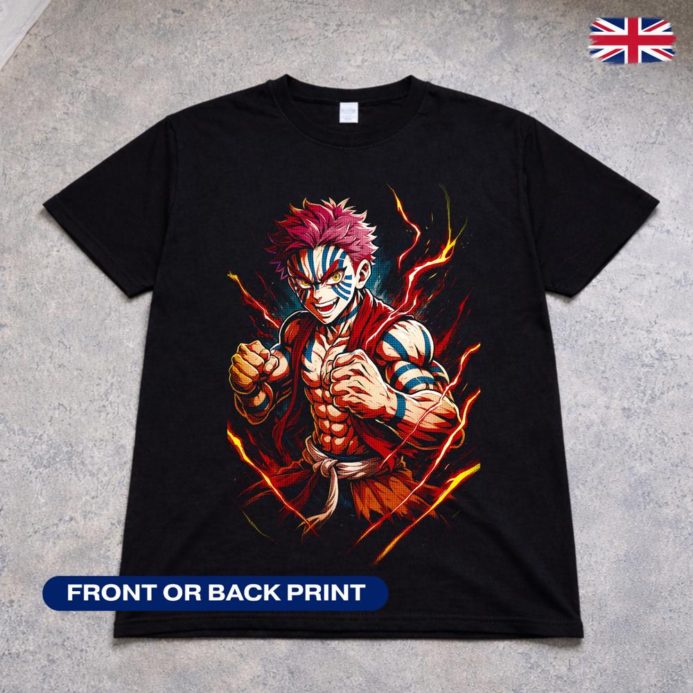 Demon Slayer Akaza T Shirt Upper Moon Anime Kimetsu No Yaiba Villain Tee Kids 2XL