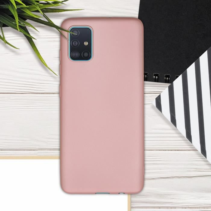 Coque - kwmobile - Samsung Galaxy A51 - Silicone or rose métallisé - Protection contre saleté - Souple