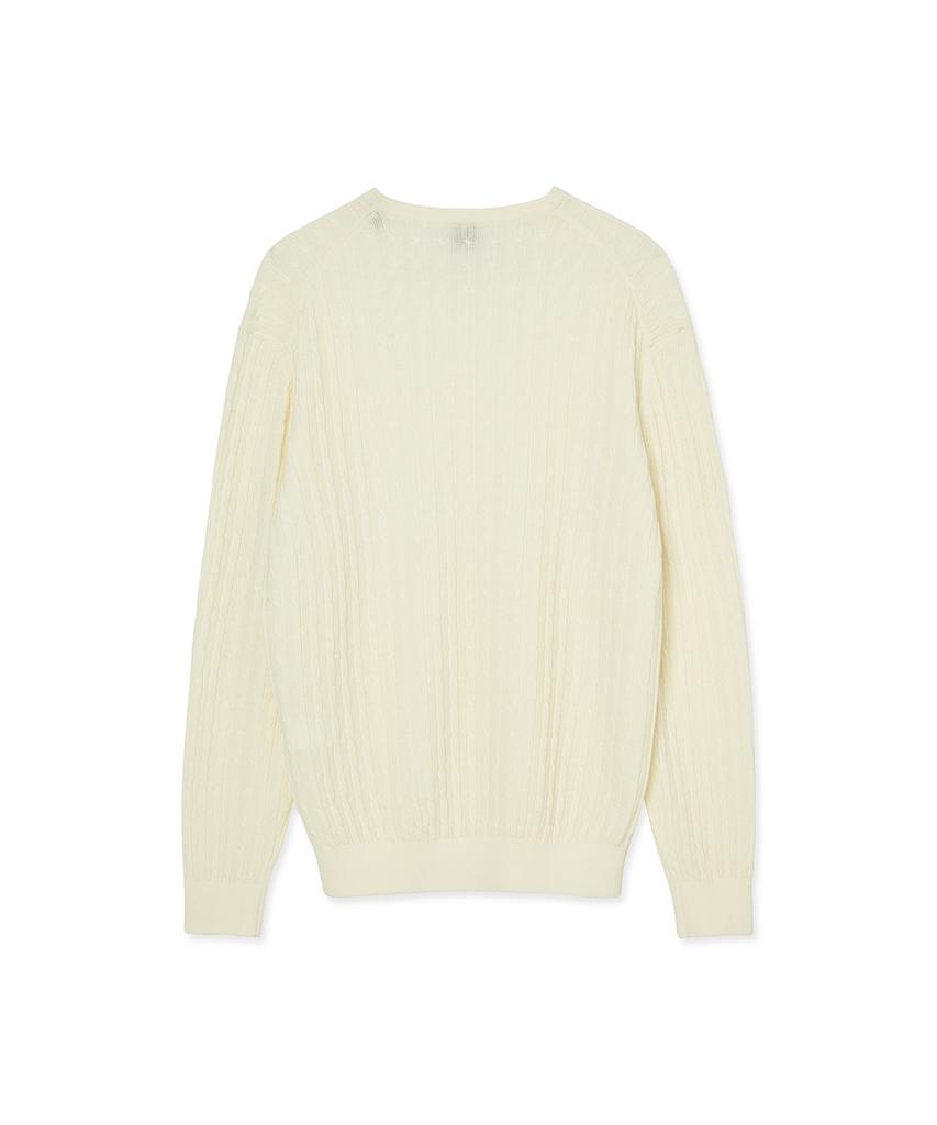 IOLO Vertical Cable Crew Neck_Ivory