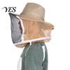Adjustable Beekeeping Hat with Veil, Straps Wide Brim Full Mesh Visor Apiary And Veil Protection Bee for Face Neck Protection, Comfortable Fit