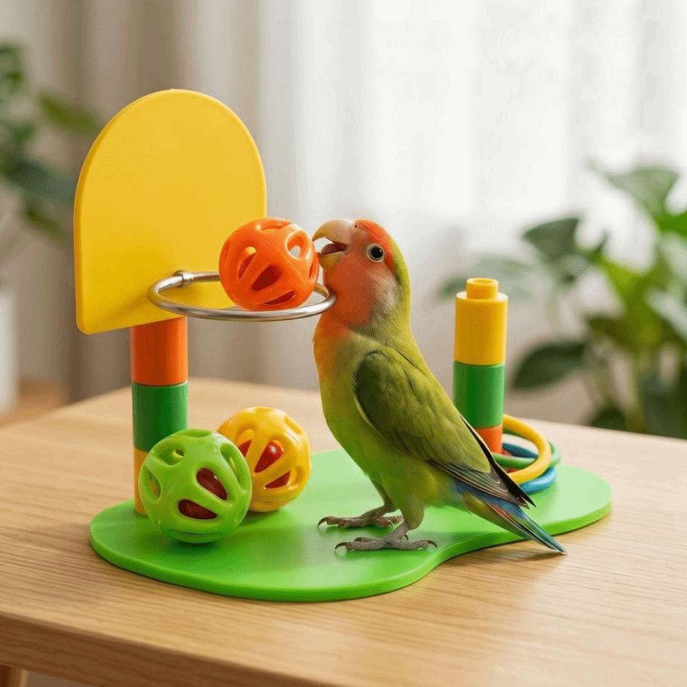 Adjustable Hoop Parrot Toy Set Interactive Ring Toss Game Bird Puzzle Toy  Bird Enrichment