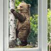 Realistic Cute Bear Window Sticker Transparent Removable Double Sided Glass Wall Decal for Home Shop Window Decor