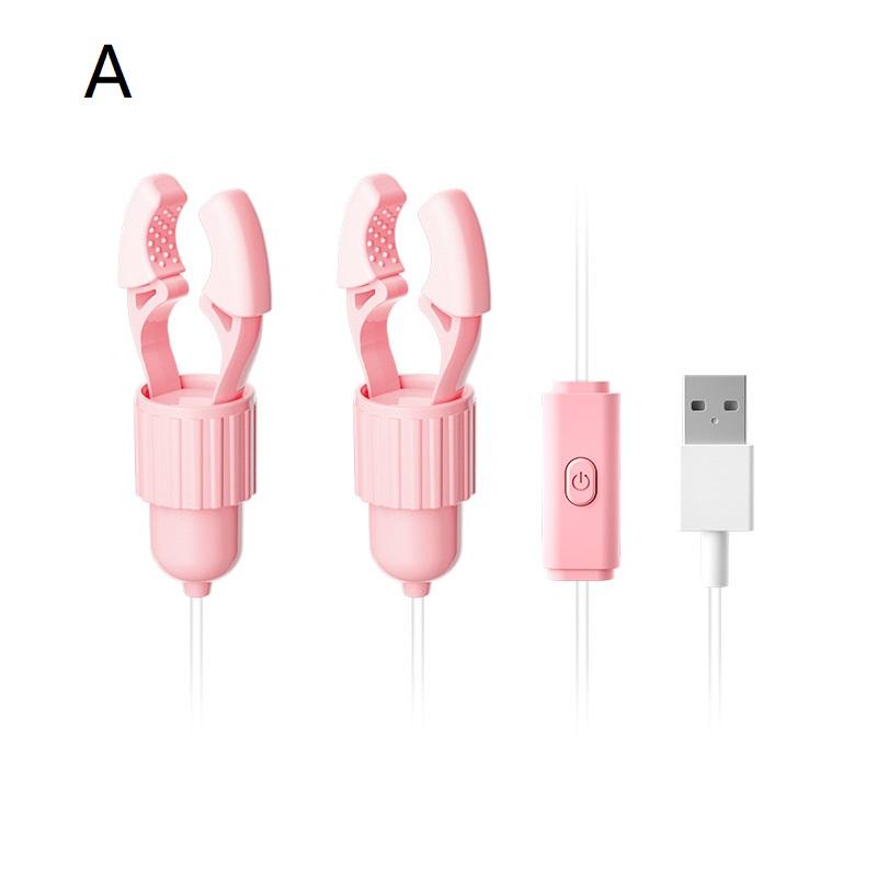 Women's Nipple Clamps Vibrator with Tongue Licking Strong Sucking Breast Massage Adult Vibrating Toy Female Masturbator