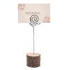 20Pcs Table Number Holders Wood Base Wedding Table Number Stands Picture Memos Note Photo Clip Holders for Weding Party