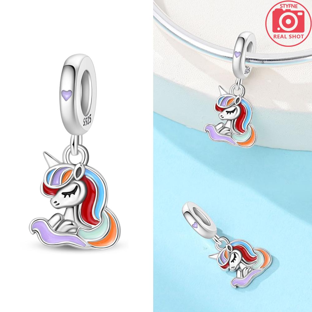 

Colorful Unicorn Pendant Rainbow Animal Original Copper Bead Fit Women Bracelet Diy Valentine S Gift Girl Jewelry