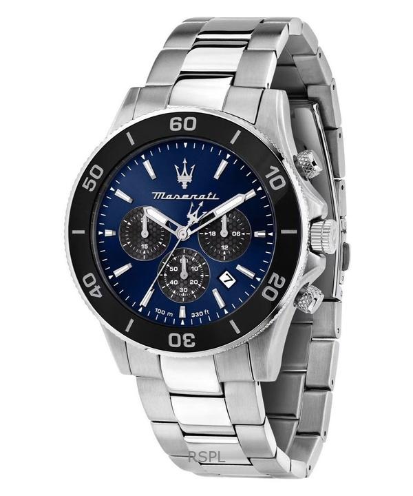 Maserati Competizione Chronograph Stainless Steel Blue Sunray Dial Quartz R8873600009 100M Men's Watch