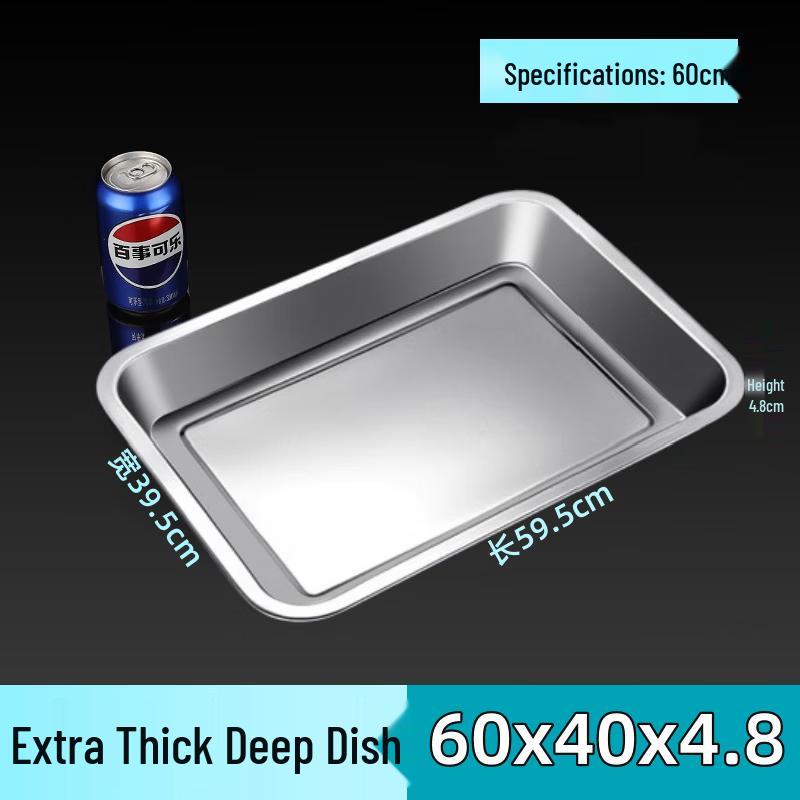 ShunXinhui 304 Stainless Steel Rectangular Food Trays - 10 Pack